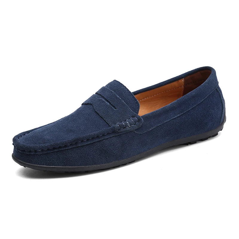 Men Casual Shoes Fashion Suede Leather Men Loafers High Quality Moccasins Slip On Men's Flats Lightweight Driving Shoes 38-47