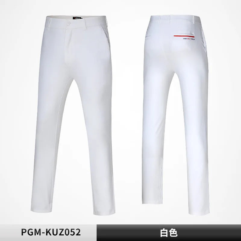 PGM Men Golf Pants Spring Autumn High Elastic Sports Wear-resistant Golf Tennis Trousers KUZ052 Slim Fit Soft Male Pants