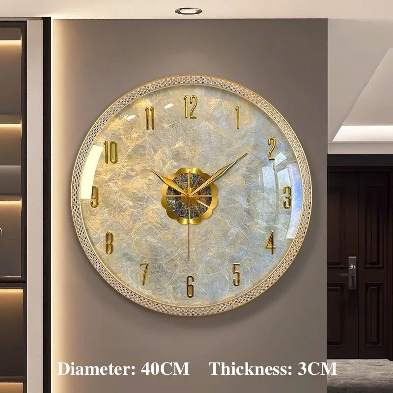 Modern Wall Clocks Luxury Shell Wall Clock Living Room Art Minimalist Clocks Silent Mechanic Watch Home Decoration Accessories