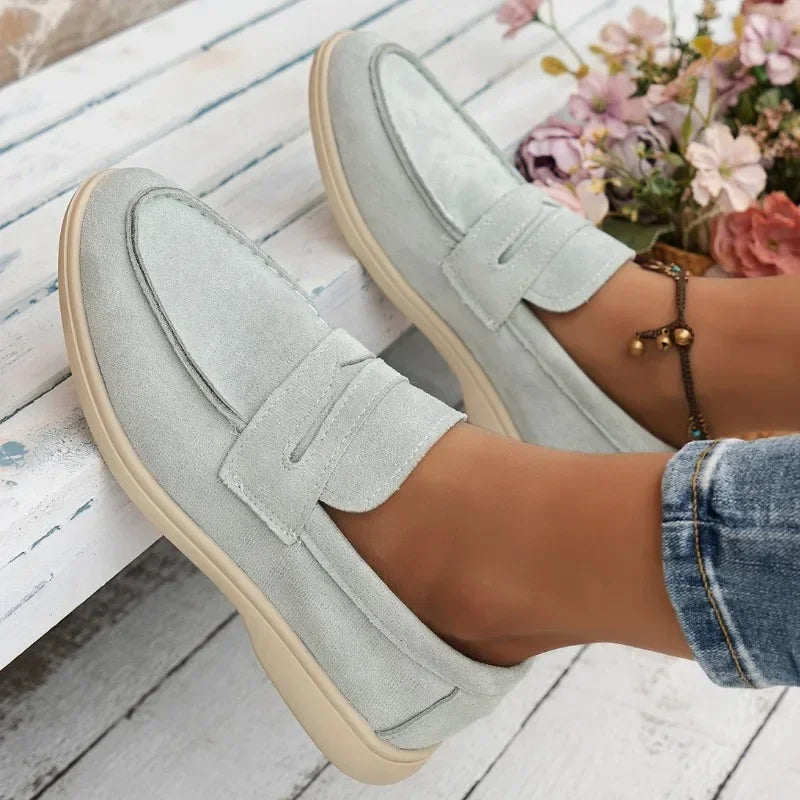 Women's Flat Shoes 2024 New Trend Spring Autumn Platform Suede Loafers Shoes Outdoor Casual Ladies Walking Shoes Zapatos Mujer