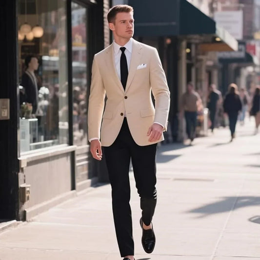Formal Travel Men's Jacket Suits Fashion Single Breasted Shawl Lapel Slim Fit 1 Piece Blazer High Quality Coat