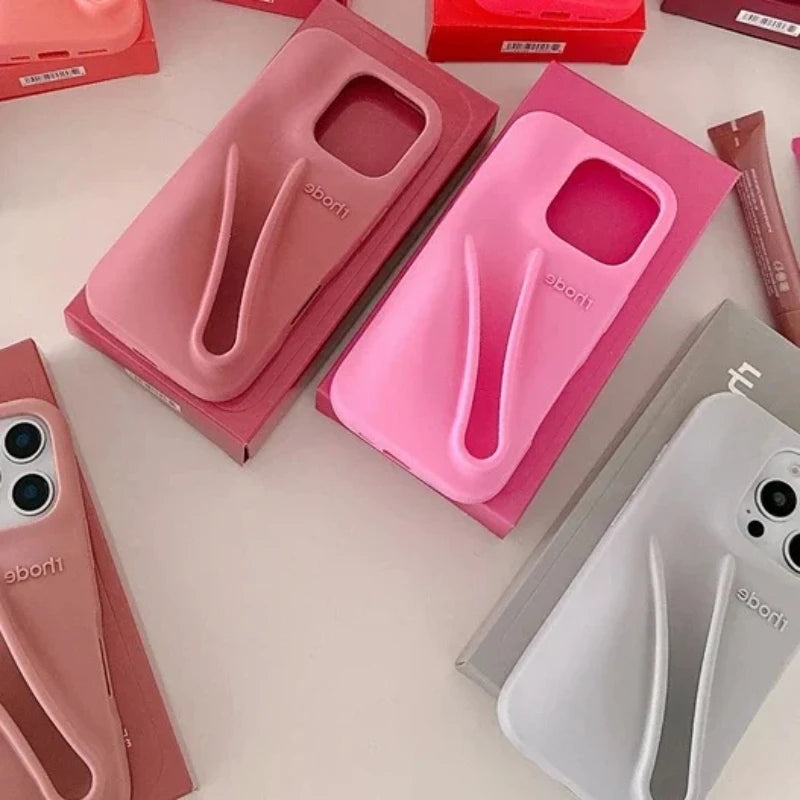 INS Hot Portable Lipstick Holder Silicone Case for iPhone 15 Pro Max 14 13  Phone  With Box Lip Gloss Cover