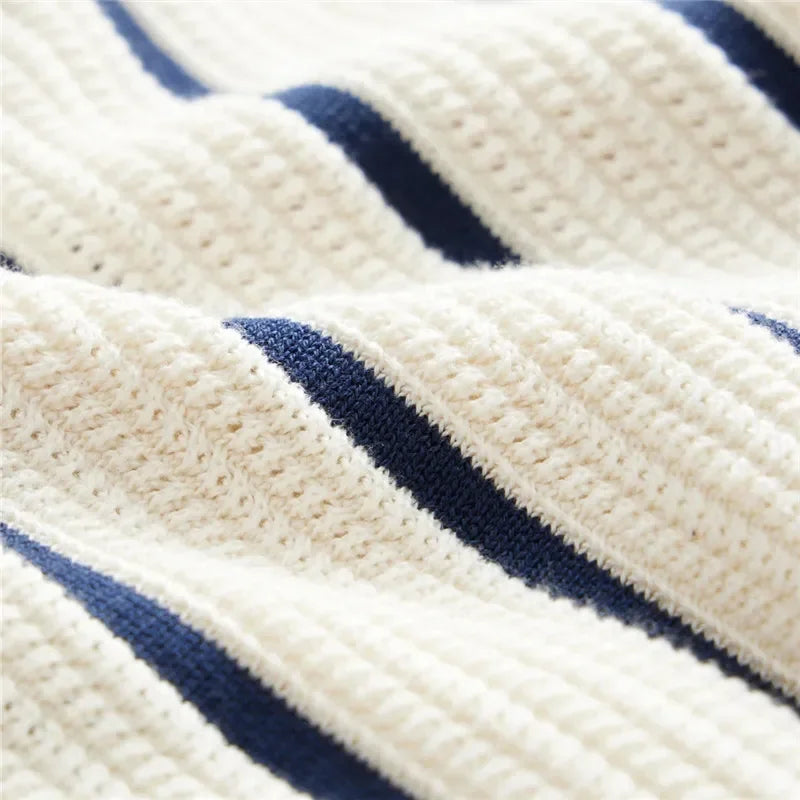 New Summer Men's Striped Knit Polo Shirts Fashion Patchwork Short Sleeve Turn Down Collar Smart Casual Polos Men Knitted Tops