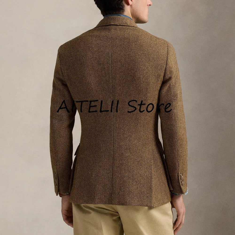 Versatile New Jackets Man Winter Men's Herringbone Jacket Male Winter Coat Lapel Casual Mens Coats Men's Autumn Clothes Mantel