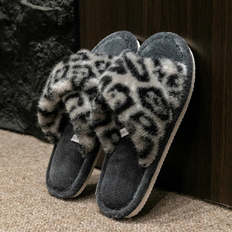 Men's Leopard Print Slide Slippers - Breathable Open-Toe House Shoes with Non-Slip Soft Sole, Comfortable Unisex Indoor/Outdoor