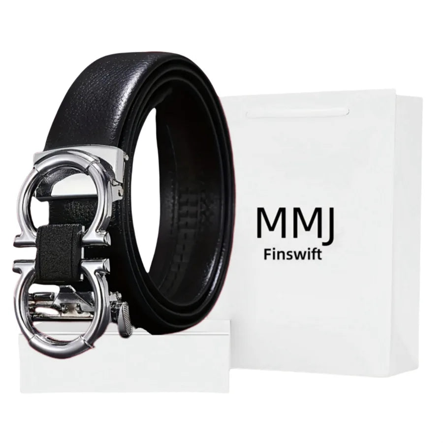 Men's Business Belt Black Casual Alligator Alloy Automatic Buckle Suit Pants Belt Men's Designer Belt