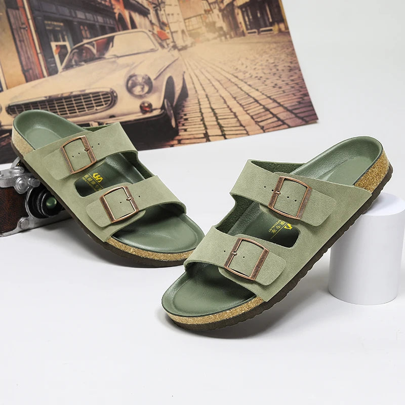 Summer Slippers Men Trendy Round Toe Comfortable Platform Walking Fashion Non-slip Wear-Resistant Outdoor Summer Main Pantuflas