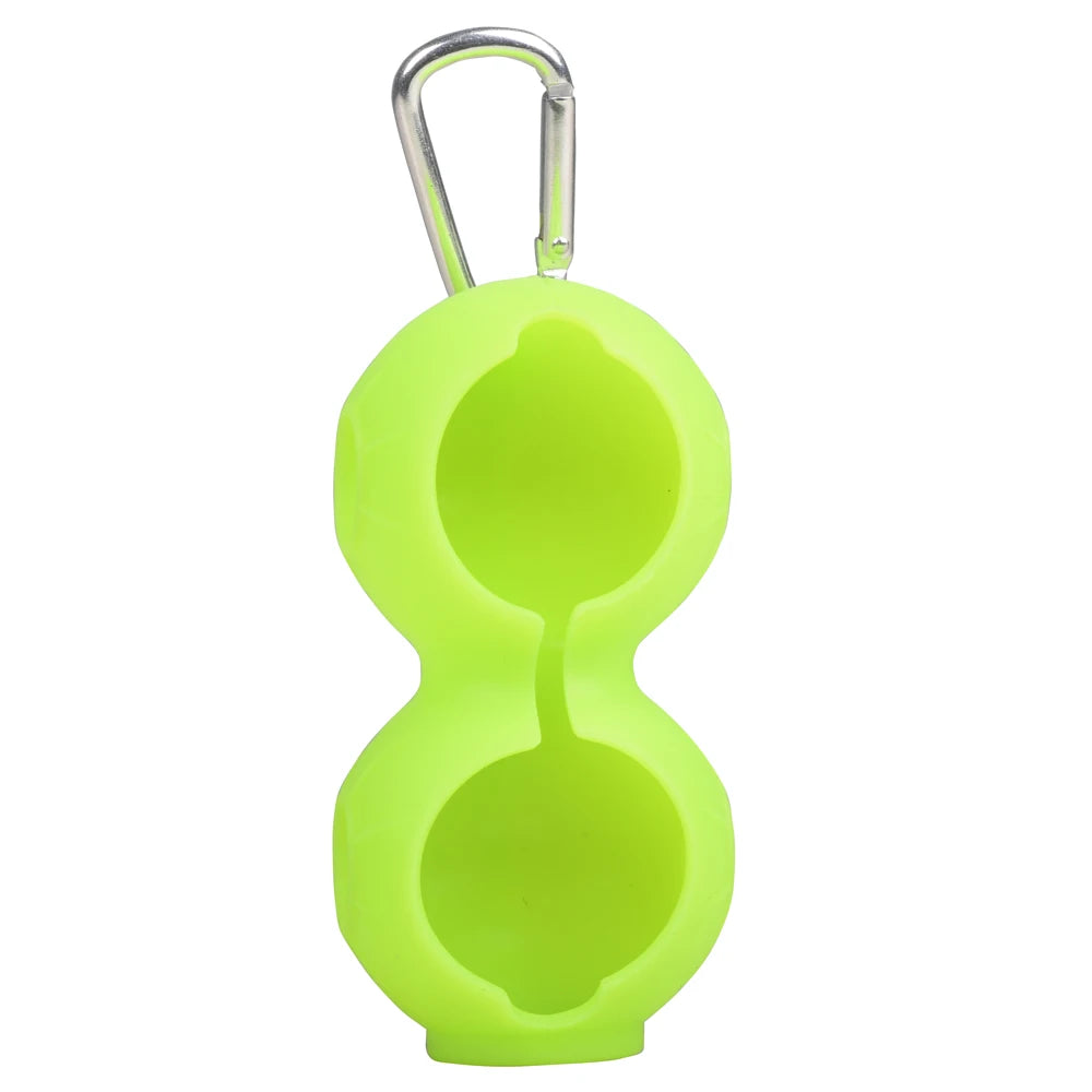 1Pcs Golf Ball Protective Cover Soft Silicone Waist Holder Double Fall Resistant Keyring Golfing Accessories For 2 Balls