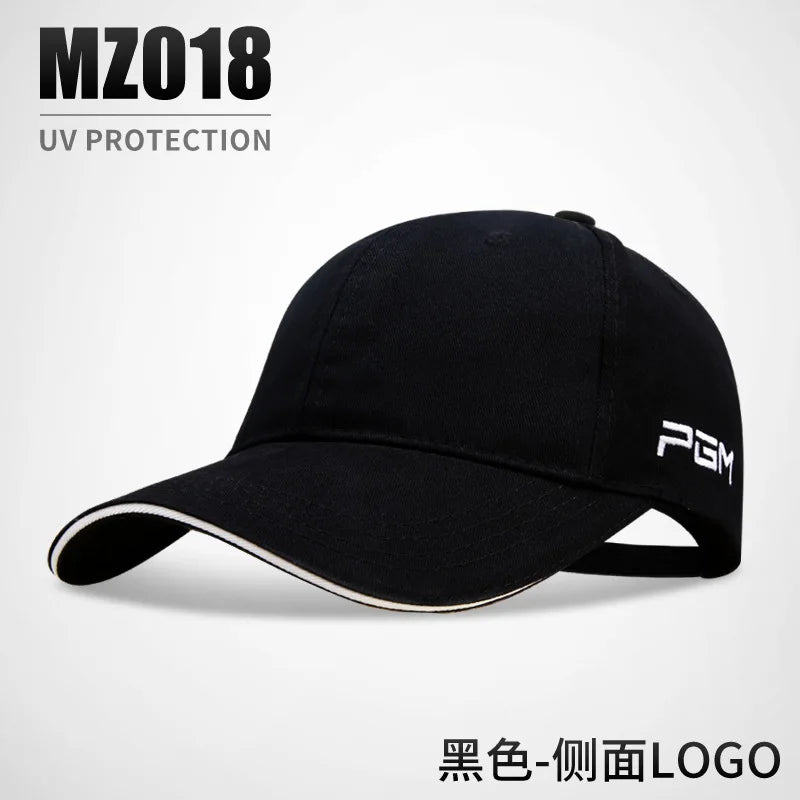 PGM Golf Caps Adjustable Hats Outdoor Sport Cycling Hiking Cap for Men Women Windproof Travel Cotton Cap Black White Hat MZ018