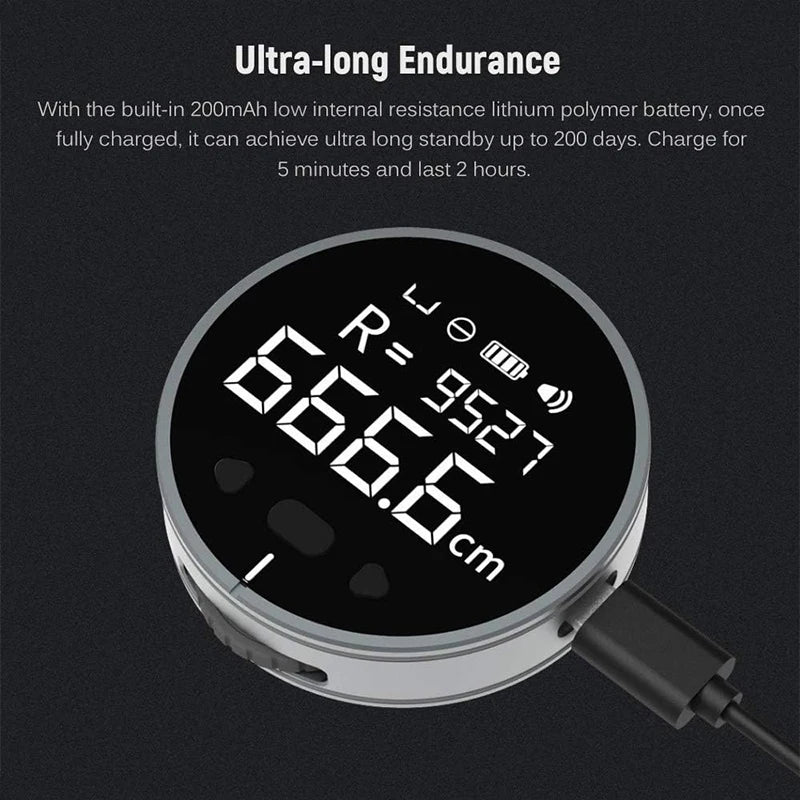 DUKA ATuMan Little Q Electronic Ruler 8 in 1 Range Finder Digital Tape Measure Mini Rolling Measuring Tool for Flat Curved