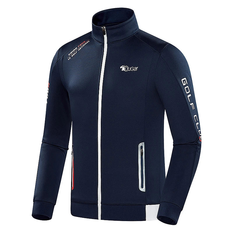 New Men Golf Jacket Winter Quality Thick Warm Velvet Jacket Windbreaker Male Windproof Casual Sports Coat Outdoor Golf Clothing