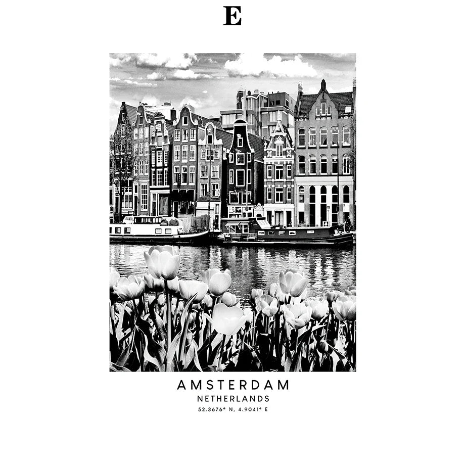 London Brisbane Pisa Paris Bambeck Black And White Architecture Fashion Wall Art Canvas Painting Nordic Poster  Room Decor
