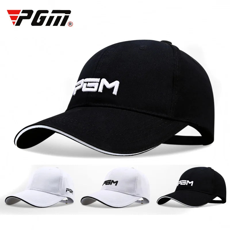 PGM Golf Caps Adjustable Hats Outdoor Sport Cycling Hiking Cap for Men Women Windproof Travel Cotton Cap Black White Hat MZ018