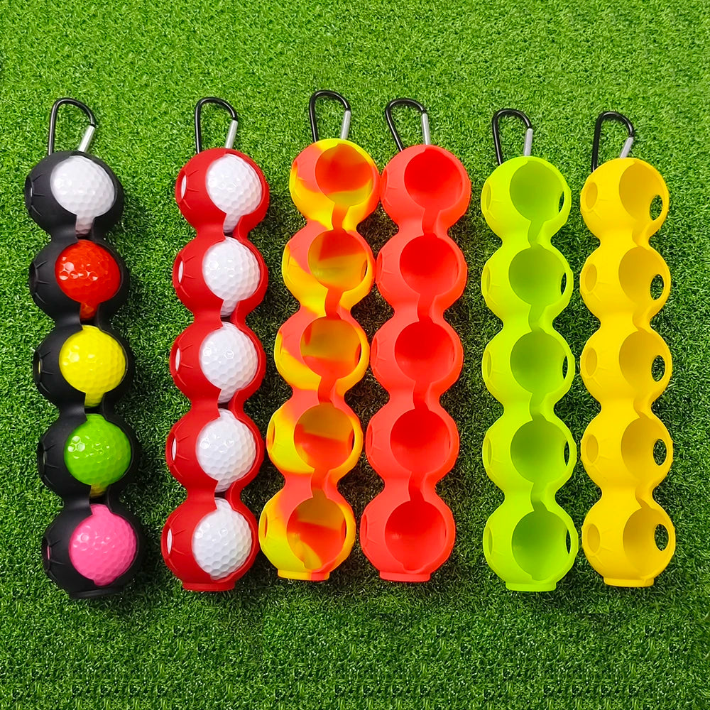 1Pcs Golf Ball Protective Cover Soft Silicone Waist Holder Double Fall Resistant Keyring Golfing Accessories For 2 Balls