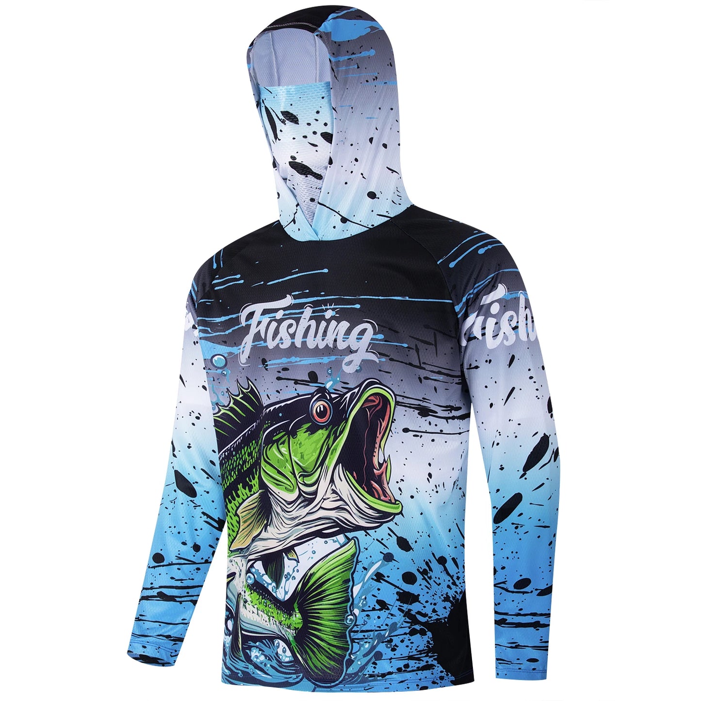 Fishing Shirt Hooded Men Clothes Outdoor Summer Mask Hoodie Sun Uv Protection Performance Jersey