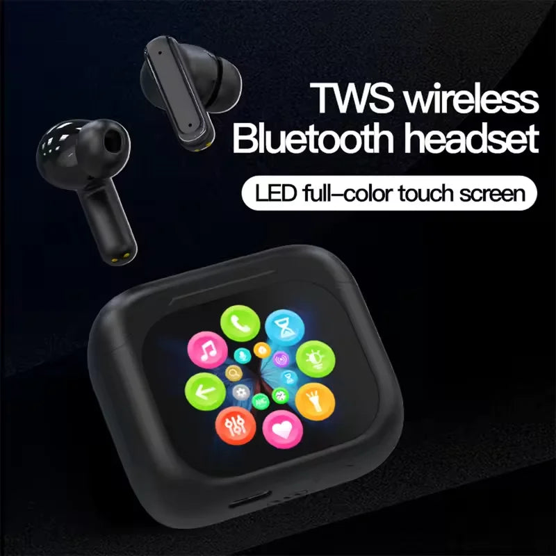 Translator Headphones 144 Languages Translation Wireless Bluetooth 5.4 Earbuds Touch Screen Noise Cancelling Business Headset