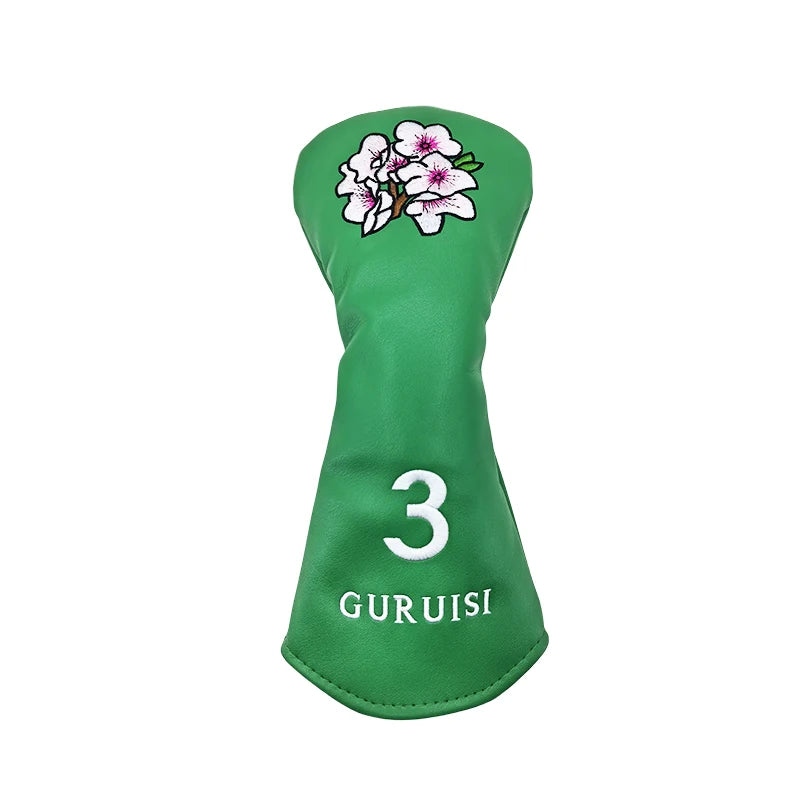 Flower embroidery Golf Club #1 #3 #5 Wood Head covers Driver Fairway Woods Cover Putter Headcover