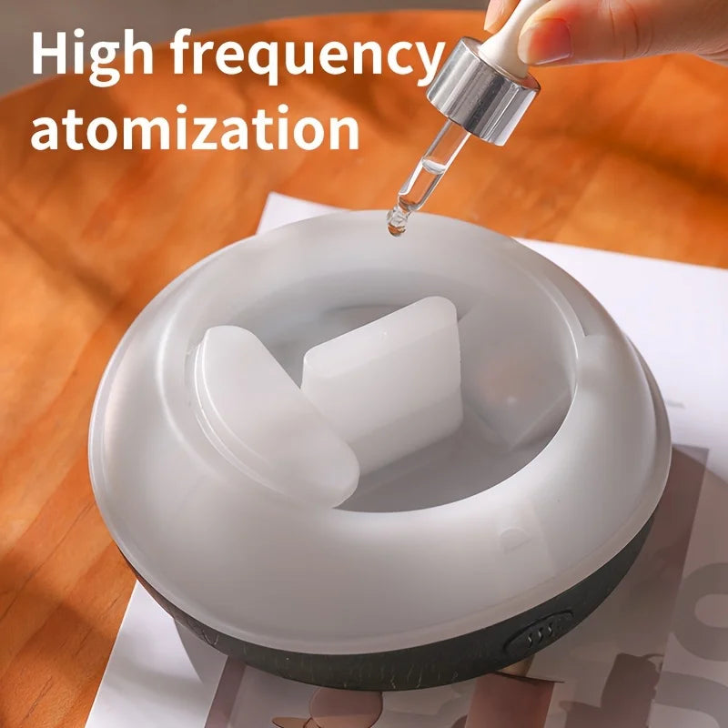 Flame Effect Aromatherapy Air Humidifier with 7 Color Lights - Essential Oil Diffuser, Flame Effect, Wide Spray Range for H