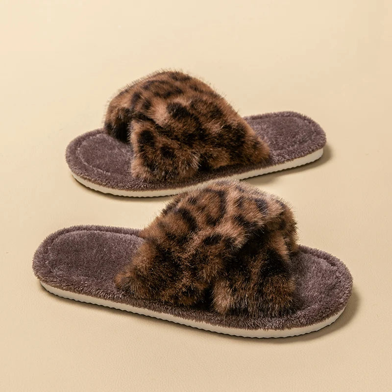Men's Leopard Print Slide Slippers - Breathable Open-Toe House Shoes with Non-Slip Soft Sole, Comfortable Unisex Indoor/Outdoor
