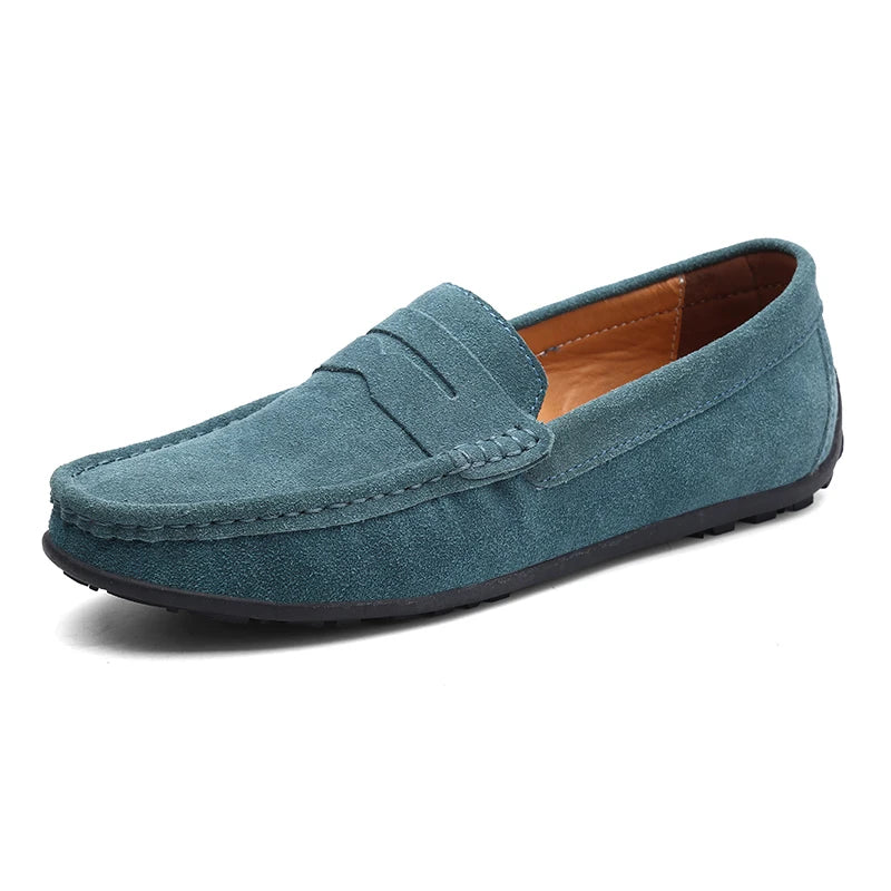 Men Casual Shoes Fashion Suede Leather Men Loafers High Quality Moccasins Slip On Men's Flats Lightweight Driving Shoes 38-47