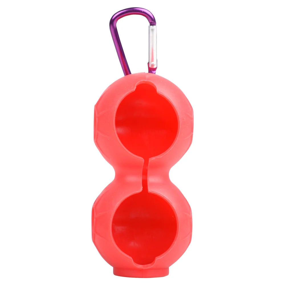 1Pcs Golf Ball Protective Cover Soft Silicone Waist Holder Double Fall Resistant Keyring Golfing Accessories For 2 Balls