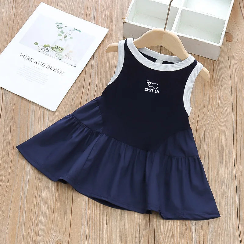 Kids Clothes Girls Dress Summer Baby Skirt Vest Skirt Children's Skirt Infant Simple Small Skirt Girls Casual Dresses