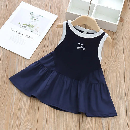 Kids Clothes Girls Dress Summer Baby Skirt Vest Skirt Children's Skirt Infant Simple Small Skirt Girls Casual Dresses