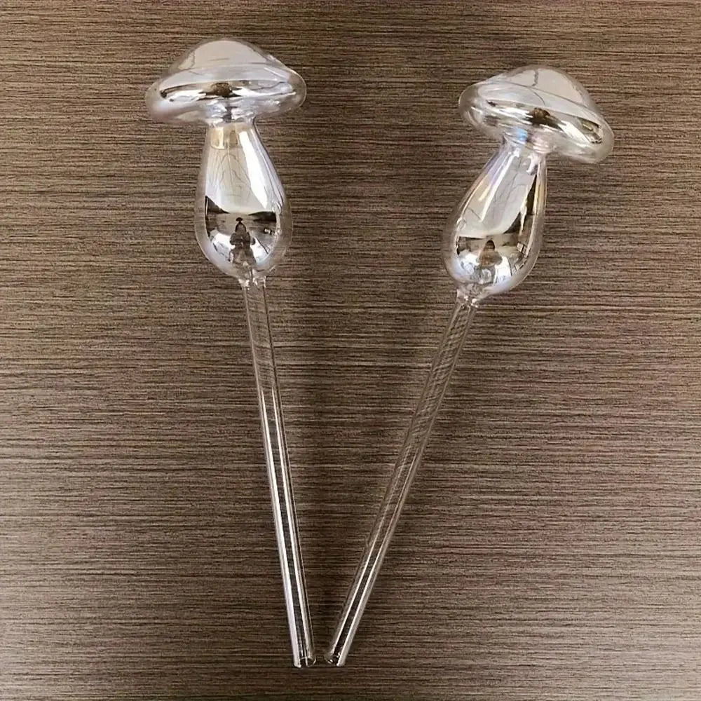 Mushroom Shape Plant Watering Glass Globes Glass Self Watering Mushroom Automatic Watering Device Rainbow
