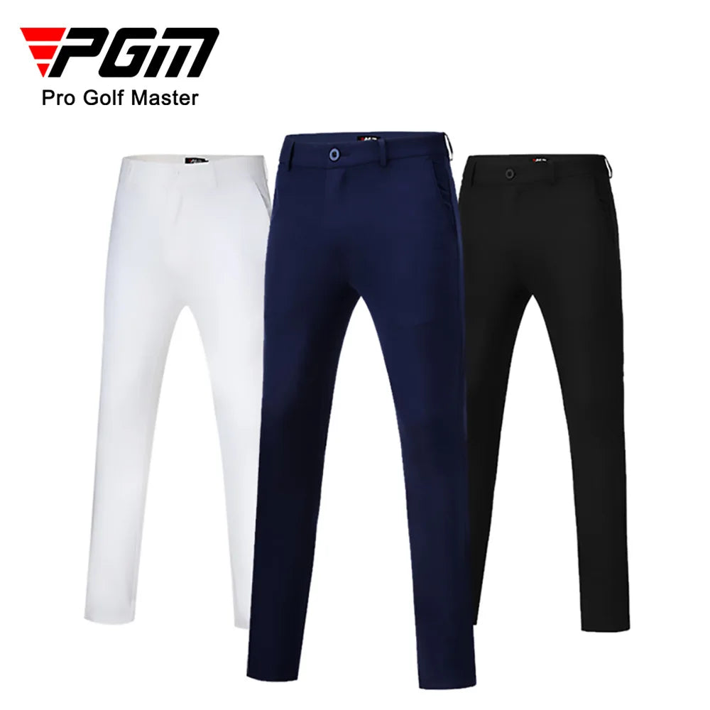 PGM Men Golf Pants Spring Autumn High Elastic Sports Wear-resistant Golf Tennis Trousers KUZ052 Slim Fit Soft Male Pants