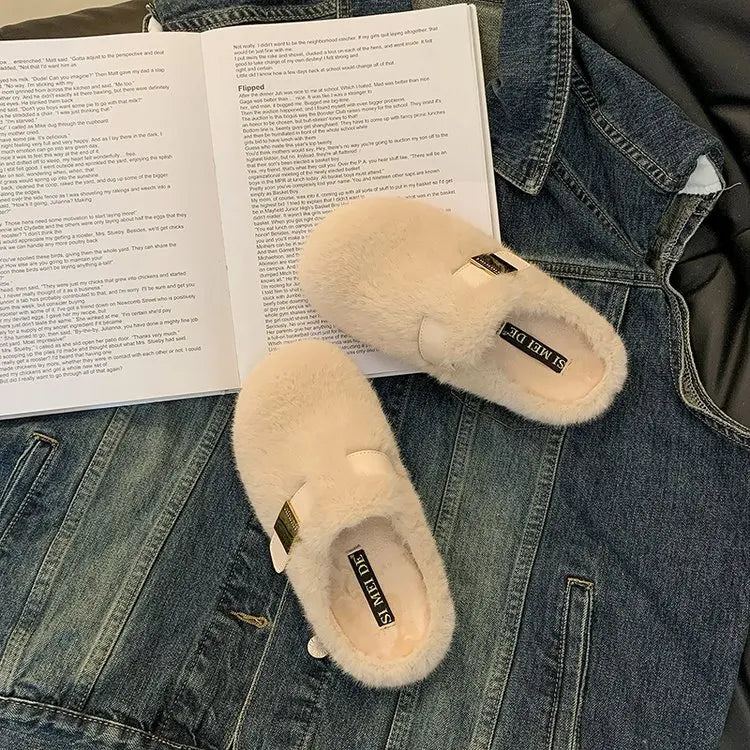 Platform Slippers for Women 2025 New Autumn and Winter High-end Baotou Cotton Slippers