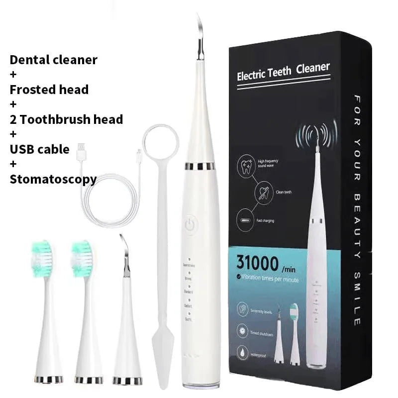 Electric Toothbrush Set with Six Functions for Total Oral Care Efficient Tartar Removal with Scaling Teeth Feature Christmas Gif