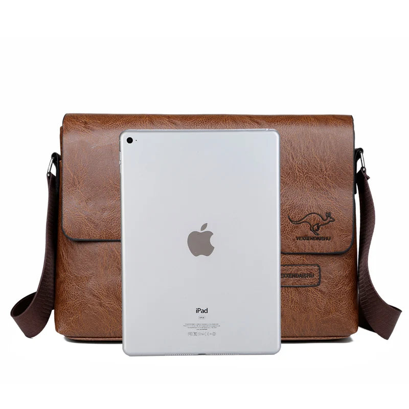 Luxury Brand Men Shoulder Bag For IPAD Leather Business Handbag Men Messenger Bag Large Side Sling Bag Fashion Man Crossbody Bag