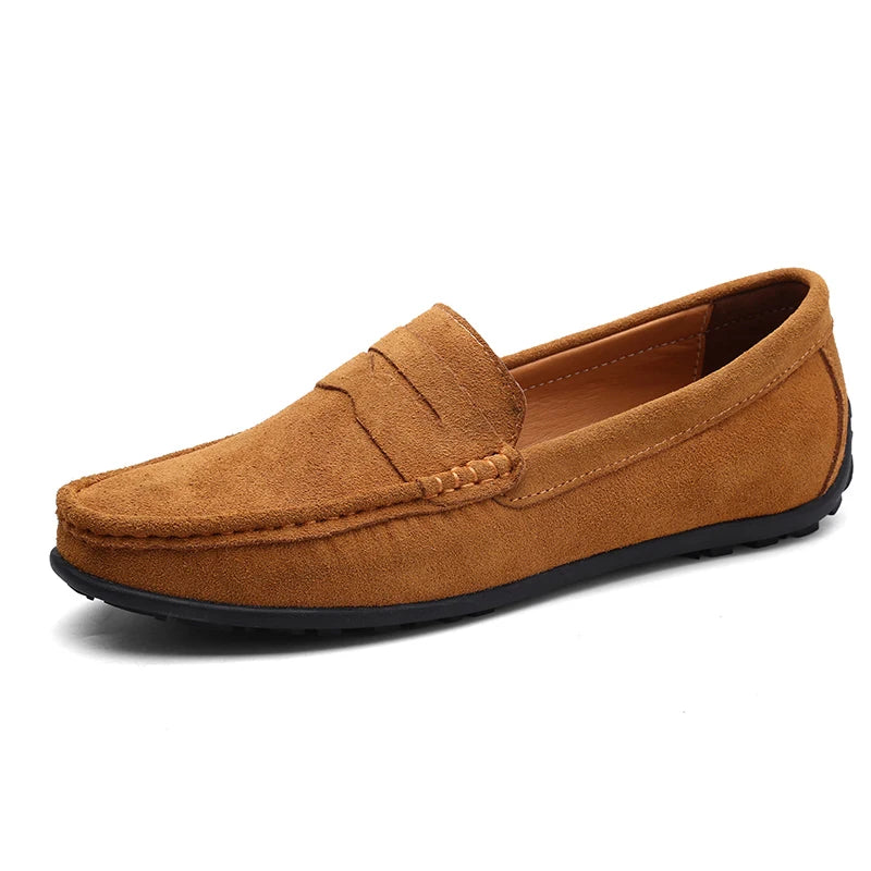 Men Casual Shoes Fashion Suede Leather Men Loafers High Quality Moccasins Slip On Men's Flats Lightweight Driving Shoes 38-47