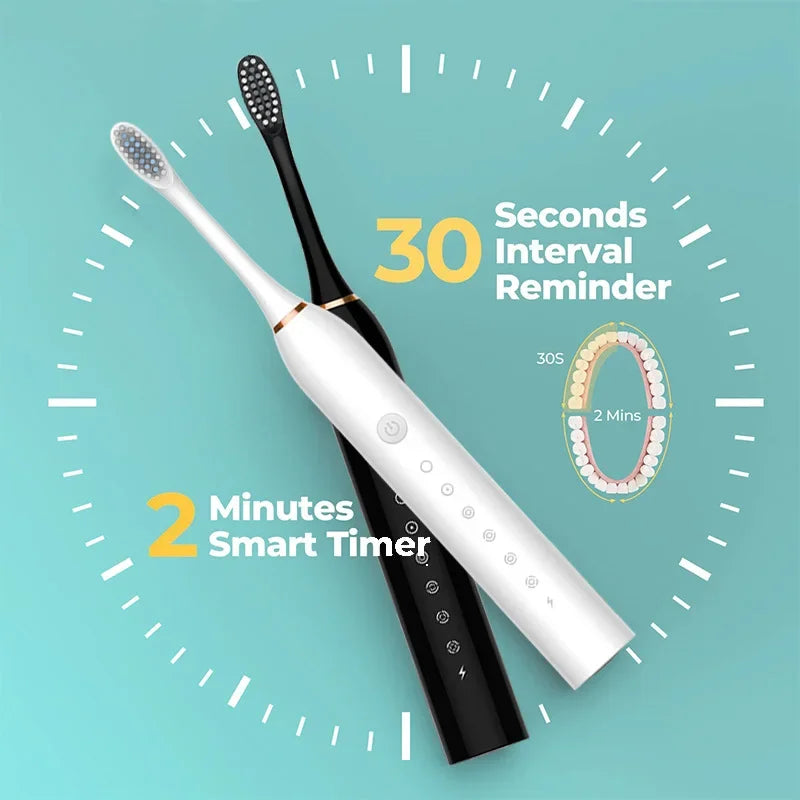 Xiaomi 6 Gear Powerful Sonic Electric Toothbrush USB Waterproof Smart Rechargeable Toothbrush Washable 8 brush heads Whitening