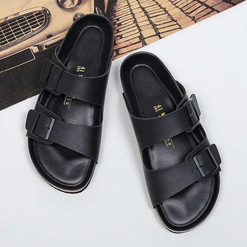 Summer Slippers Men Trendy Round Toe Comfortable Platform Walking Fashion Non-slip Wear-Resistant Outdoor Summer Main Pantuflas