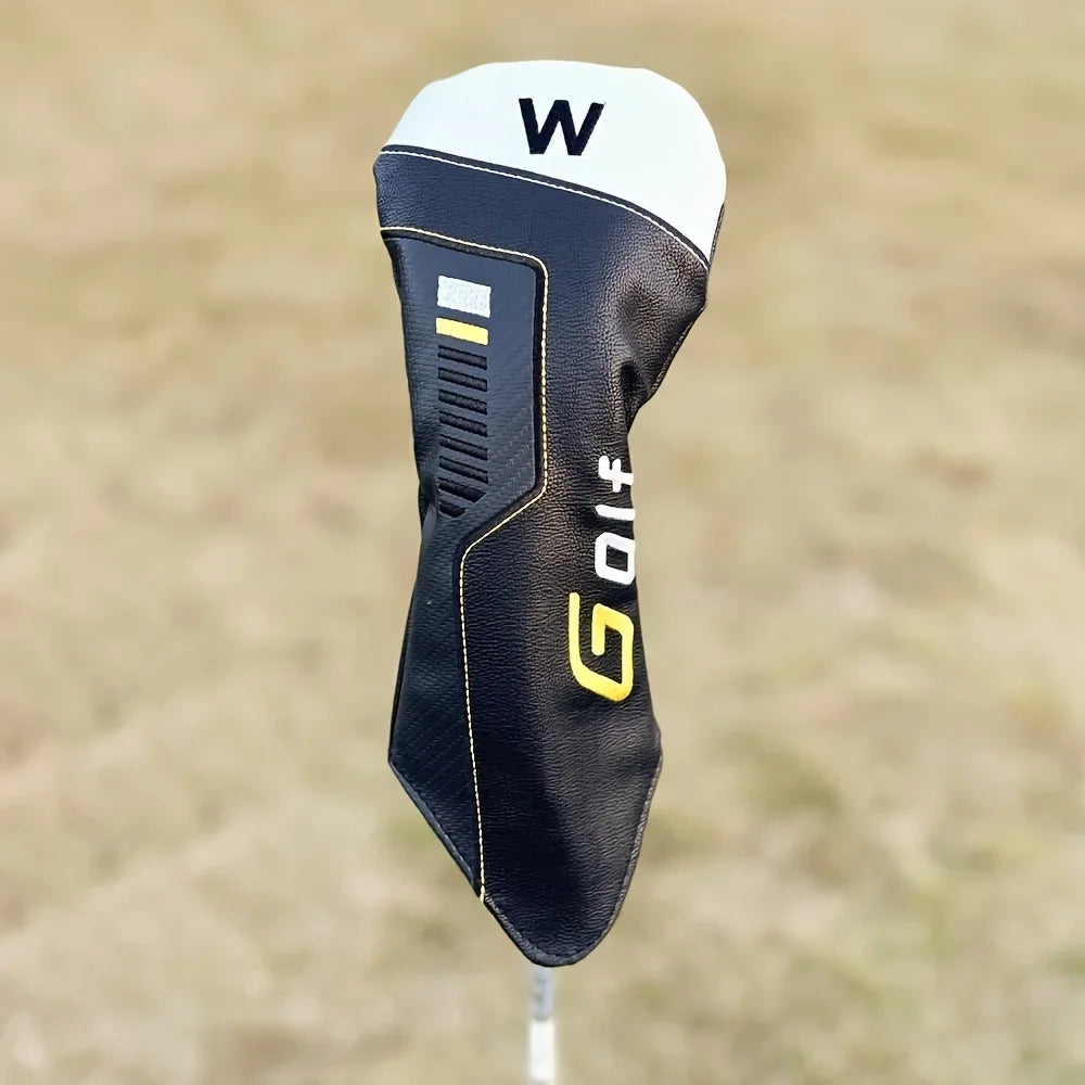 Golf Club Head Covers Set – PU Headcovers for Golf Woods with Weighted Embroidery – Durable Water-Resistant Club Protectors