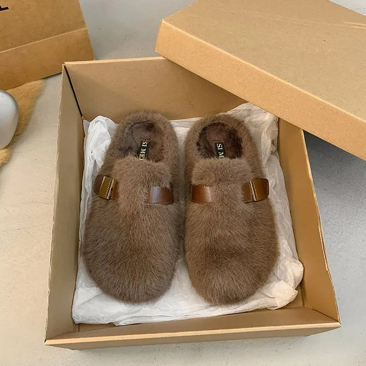 Platform Slippers for Women 2025 New Autumn and Winter High-end Baotou Cotton Slippers