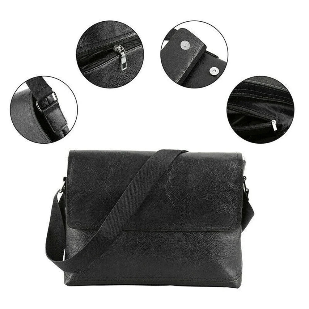 Men Shoulder Bag For IPAD Leather Business Handbag Men Messenger Bag Large Side Sling Bag Fashion Man Crossbody Bag ﻿