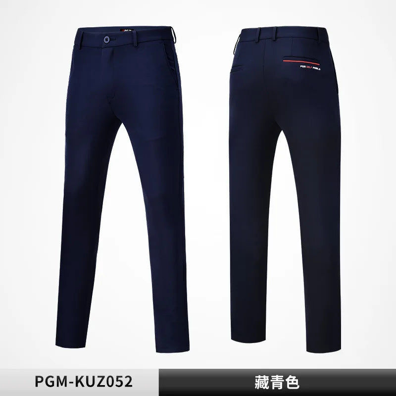 PGM Men Golf Pants Spring Autumn High Elastic Sports Wear-resistant Golf Tennis Trousers KUZ052 Slim Fit Soft Male Pants
