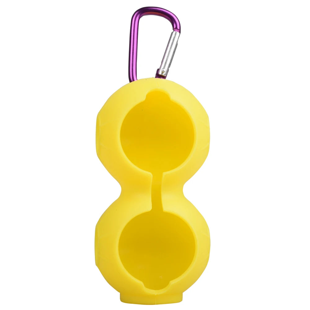 1Pcs Golf Ball Protective Cover Soft Silicone Waist Holder Double Fall Resistant Keyring Golfing Accessories For 2 Balls