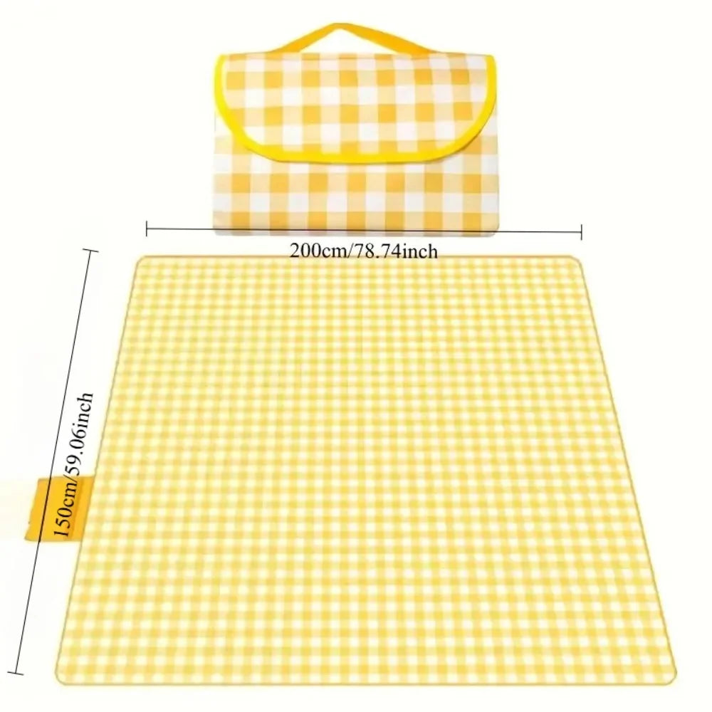Waterproof Picnic Mat Beach Camping  Multi-Color Foldable Travel Mat Washable Outdoor Blanket Handle Hiking Park Accessories