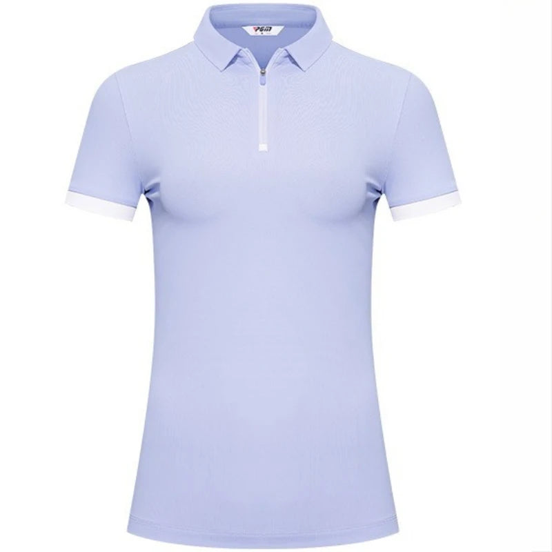 PGM Women Golf Trainning T Shirts Team Clothing Short Sleeve Polo Shirt YF604