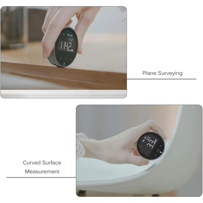 DUKA ATuMan Little Q Electronic Ruler 8 in 1 Range Finder Digital Tape Measure Mini Rolling Measuring Tool for Flat Curved