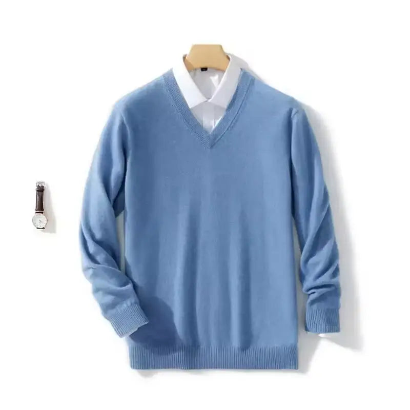 Fashion Men's Sweaters Casual Slim Fit Basic V Neck Knitted Sweater Pullover Male Autumn Winter Warm Knitwear Tops Mens Clothes