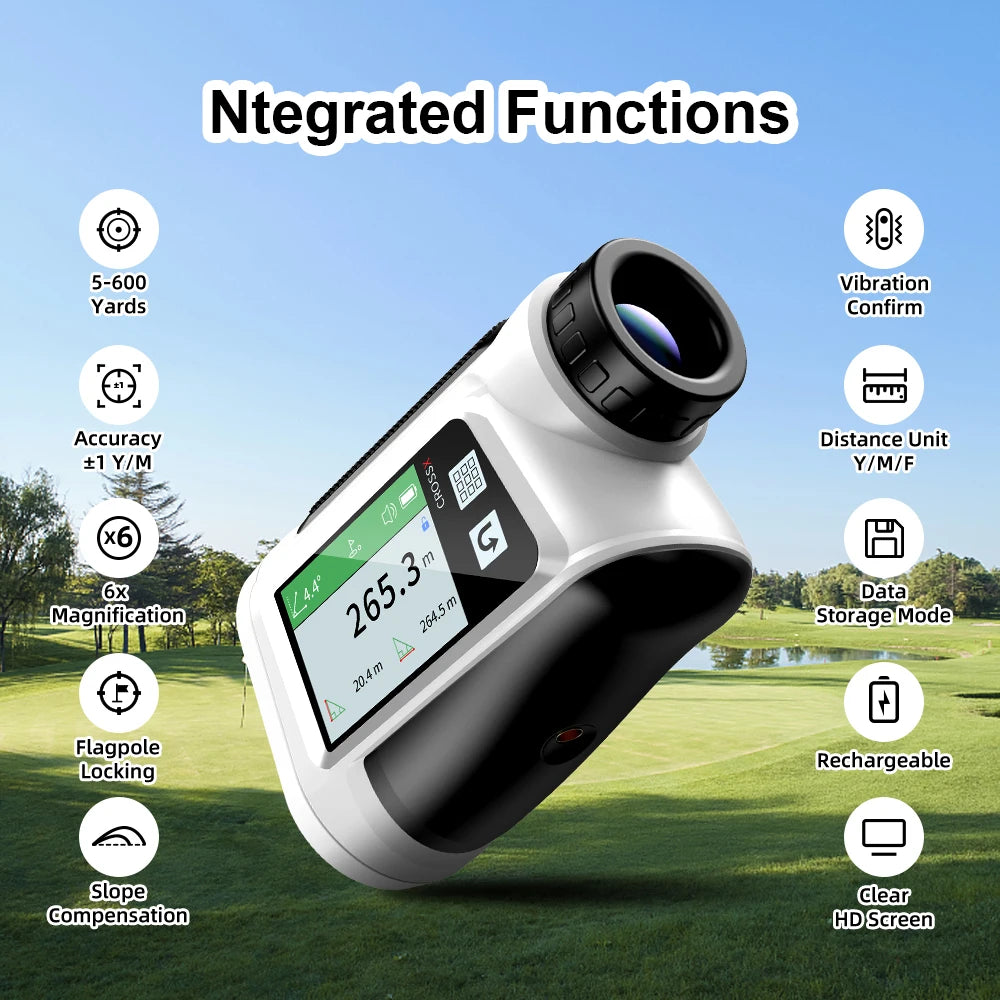 REVASRl 600 Yards Golf Rangefinder With Slope Compensation Flag Lock Vibration Clear HD Screen Laser Range Finder for Golfing