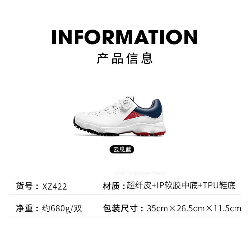 PGM Golf Shoes Men Summer Outdoors Sports Casual Sneakers Shock Absorbent Bottom Knob Lace Anti Slip Breathable