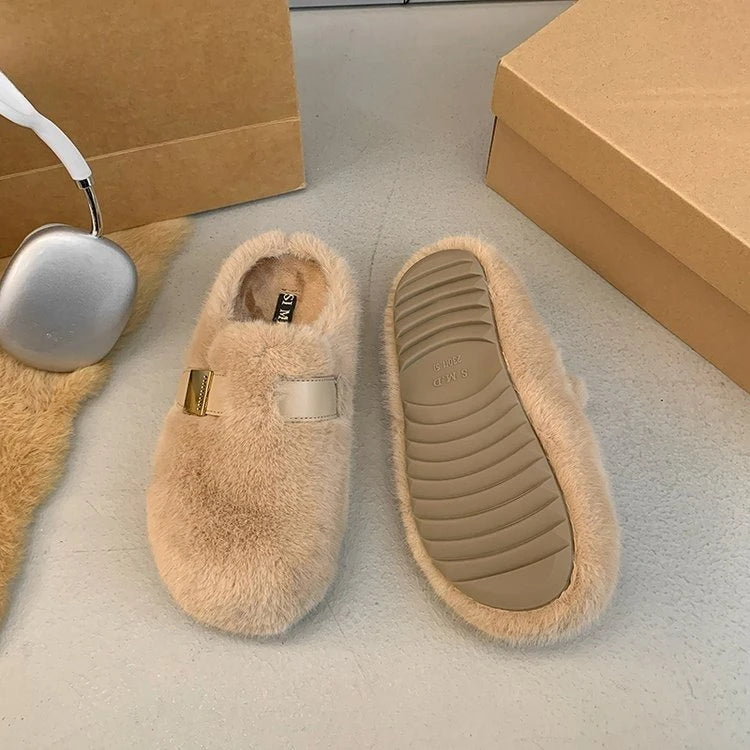 Platform Slippers for Women 2025 New Autumn and Winter High-end Baotou Cotton Slippers