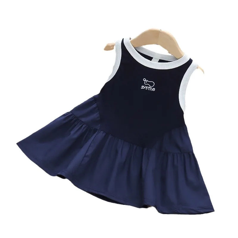 Kids Clothes Girls Dress Summer Baby Skirt Vest Skirt Children's Skirt Infant Simple Small Skirt Girls Casual Dresses