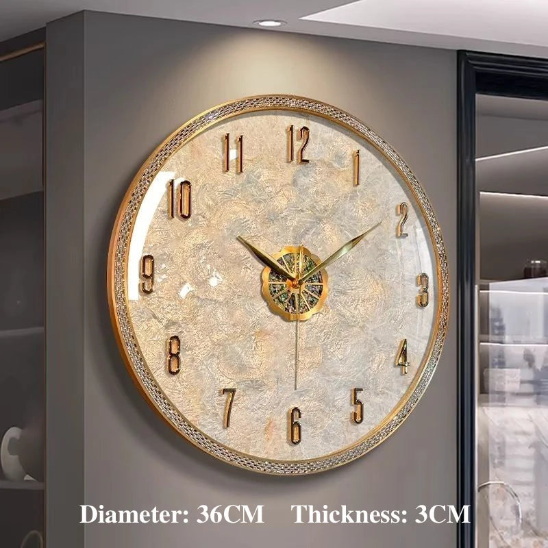 Modern Wall Clocks Luxury Shell Wall Clock Living Room Art Minimalist Clocks Silent Mechanic Watch Home Decoration Accessories