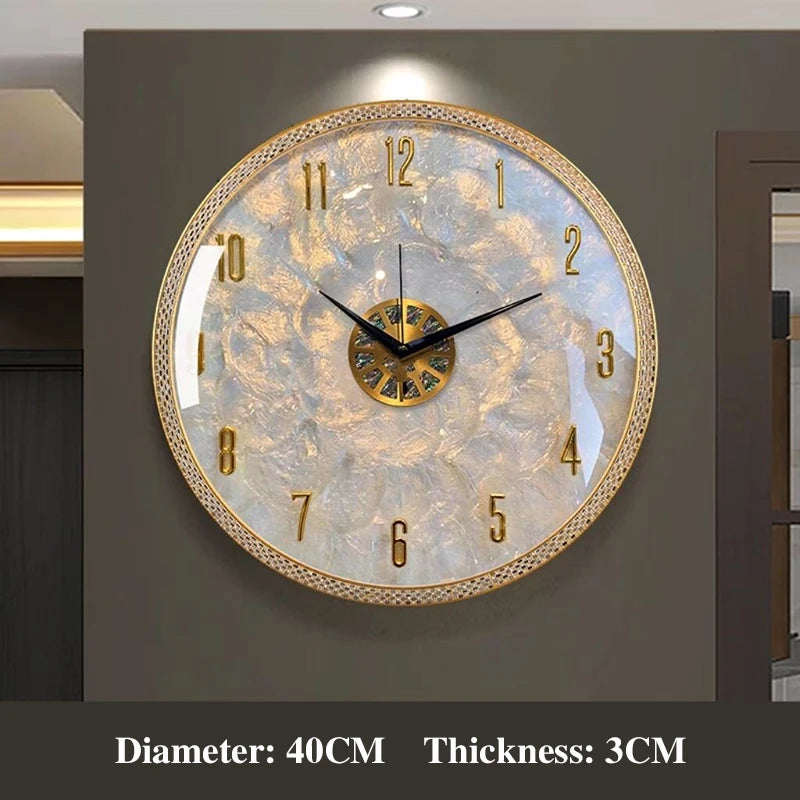 Modern Wall Clocks Luxury Shell Wall Clock Living Room Art Minimalist Clocks Silent Mechanic Watch Home Decoration Accessories